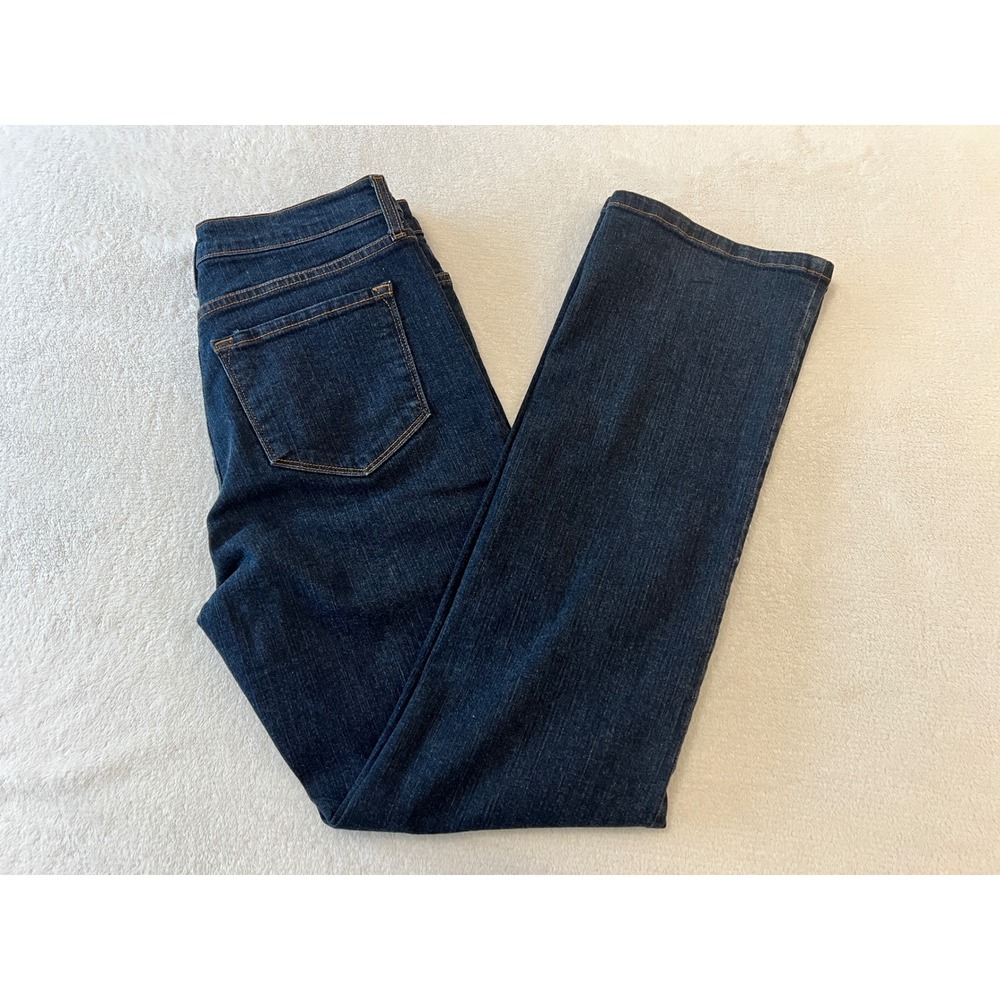 NYDJ Tummy Tuck Jeans Womens 12 Dark Wash Straight Leg Premium Denim Style 730
